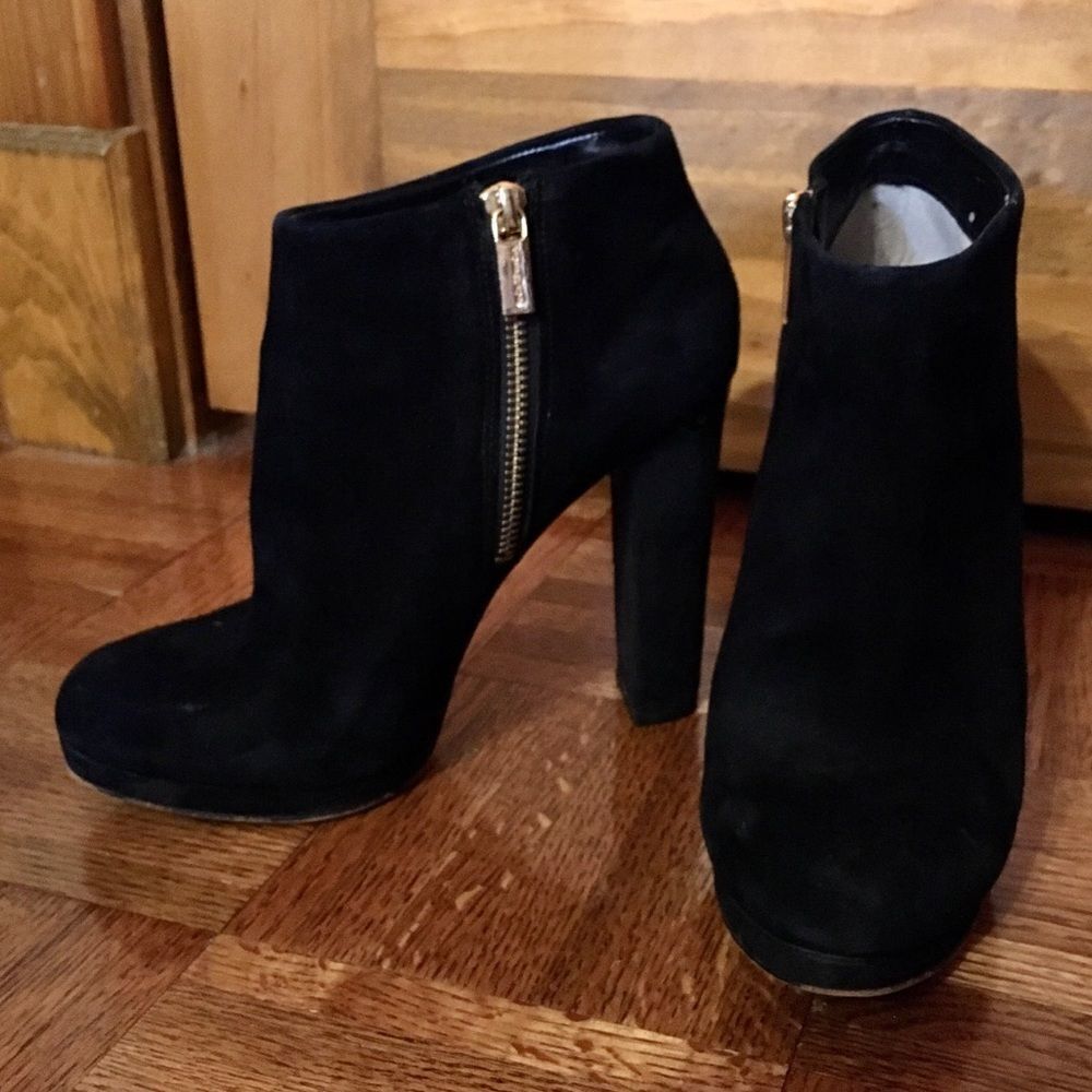 Michael Kors suede zip up ankle booties